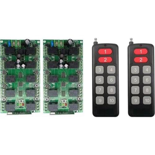 DC 12V 10A 10CH 10 channel RF Wireless Remote Control system Receiver+Transmitter Individual learning code Garage Doors/shutters