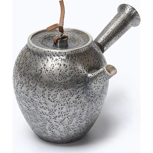 Pure Silver Wood burning Kettle Pure Manual Tea Boiling Japanese Silver Teapot Tea Ceremony