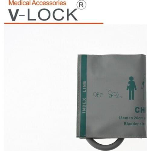 Child Reusable Blood Pressure blood pressure cuff , one tube / gray imitation leather Cuff With TPU Bladder