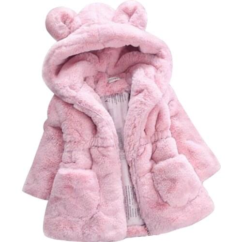 Children Coat Baby Girls Winter Coats Long Sleeve Coat Girls Warm Baby Hooded Jacket Winter Outerwear Kids Hooded For 1-6 Years