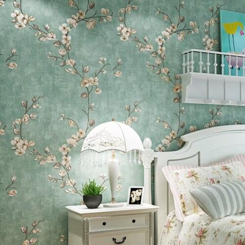 European style non-woven wallpaper classic wallcovering luxury wallpaper floral For Bedroom Living room Home Decor Embossed Wall