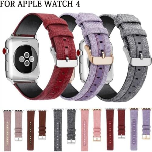 Canvas strap For Apple watch band 40mm 44mm Iwatch series 4 bracelet Wrist belt watchband+metal buckle