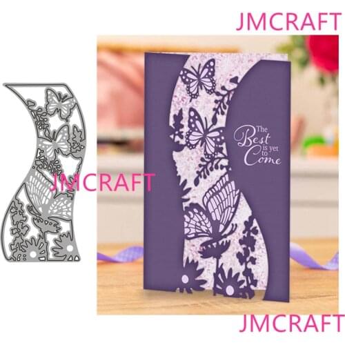JMCRAFT Flowers And Butterflies Background #1 Metal Cutting Dies DIY Scrapbook Handmade Paper Craft Metal Steel Template Dies