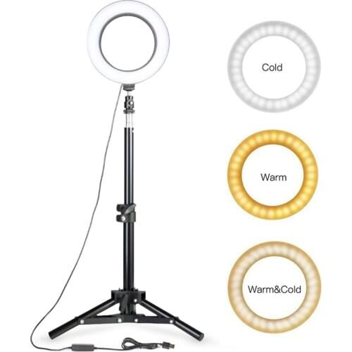 16/26cm Selfie RingLight With Tripod Phone Ringlight Smartphone RightLight Bright LED Photo Lamp For Vedio Photographic Lighting