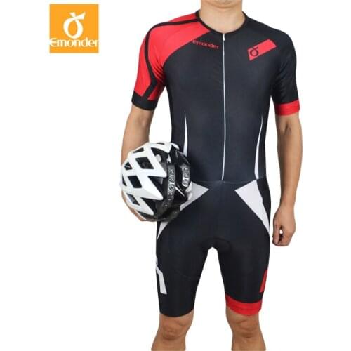 EMONDER Cycling Jersey Sets Pro Team Triathlon Suit Men Cycling Clothing Skinsuit Jumpsuit Ropa Ciclismo Bike Sports Clothing