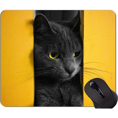 Mouse Pad with Stitched Edge,Funny Kitten cat Non-Slip Rubber Base Mousepad
