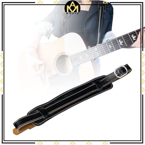 Black Color Electric Guitar Strap Leather Guitar Accessories Comfortable Adjustable For Guitar Players