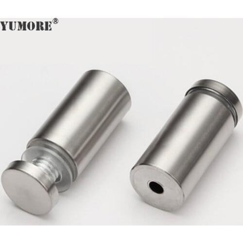 YUMORE 1000PCS/LOT 16mm Glass Fasterns Hollow & Brush Advertisement Fixing Screws Acrylic Sign Glass Standoff Spacer Kit