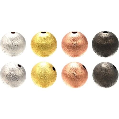 Gold Silver Dull Polish Round Spacer Beads Ball Beads Brass DIY making For Jewelry Findings Necklace Bracelet Accessories