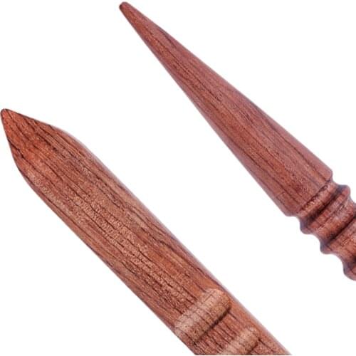 LMDZ Wood Leathercraft Wood Edge Slicker Round Flat DIY BurnisherSlicker Wood Burnishing Tool Wood Leathercraft Tools