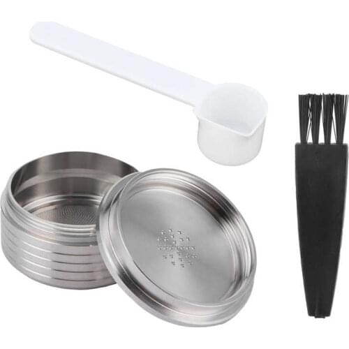 Reusable Coffee Capsule with Spoon Brush Fit for DELTA Q NDIQ7323 Coffee Maker Machine Coffee Accessory