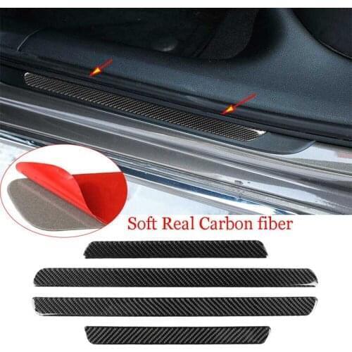 Mutips Car Door Sill Cover Carbon Fiber Scuff Protector Guard Trim Accessories Auto For Audi A6 A7 2012 2013 2014 2015 2016 2018