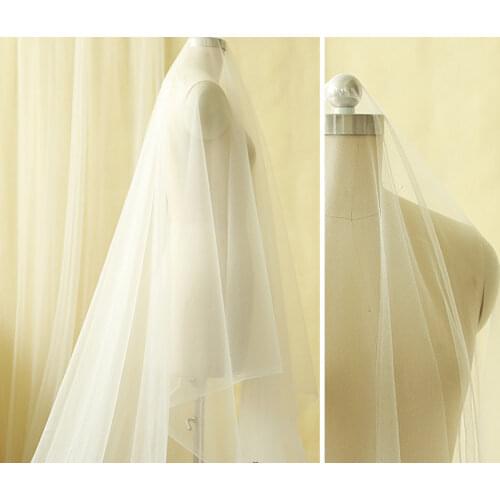 Cut Edge Extra Wide Bridal Veil White / Off White / Ivory / Champagne Wedding Veil
