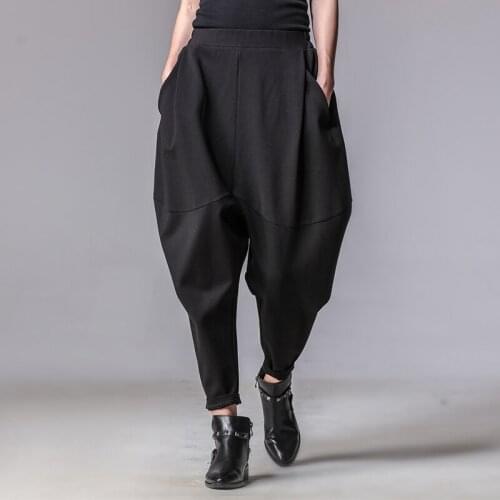 Autumn winter new women pants loose harem pants plus size suspender pants for women cargo pants women streetwear women