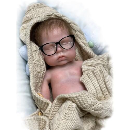 Adolly Reborn Baby Doll Full Body Solid Platinum Silicone Soft 18 Inch Washable Newborn Boy Girl Toy That Look Real ad18s001c