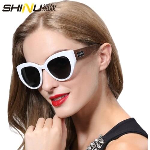 SHINU brand acetate frame with wood foots sunglasses polarized fashion summer eyewear women shade oculos de sol feminino SH121