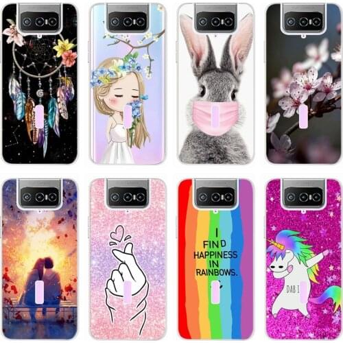 Silicone Case For Asus ZenFone 7 ZS670KS Transparent TPU Cover Cases For Asus Zenfone7 Pro ZS671KS Soft Phone Back Covers Cute