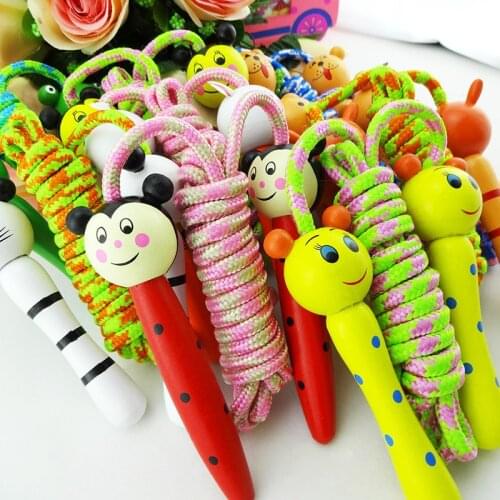 Kids Jump Rope with Wood Handle Children Cartoon Skipping Ropes Exercise Gym Fitness Equipment