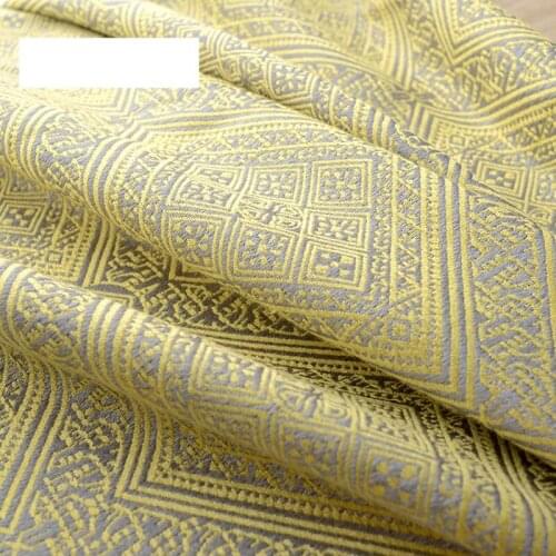 Nordic classical Jacquard weave gold geometric shading livingroom bedroom cotton blackout curtain M142