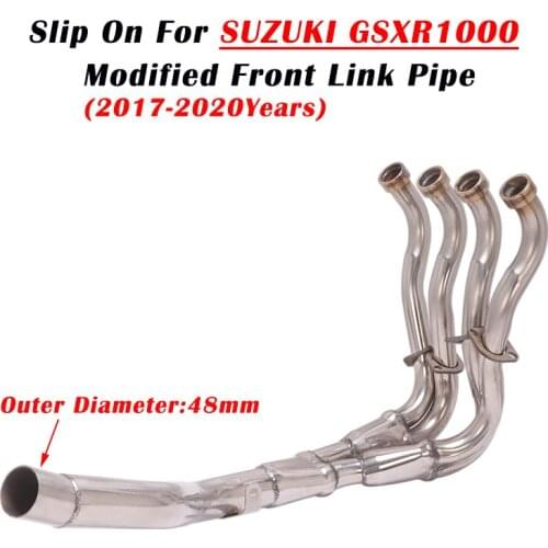 Slip On For SUZUKI GSXR1000 GSX R1000 2017 - 2020 Motorcycle Exhaust Escape Modify Front Link Pipe 48mm Connect Original Muffler