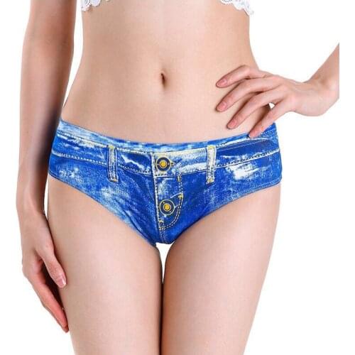 Panties women Underwear sexy cotton jeans printing lady briefs panties Girl briefs Hipster Teens female panties girls panties