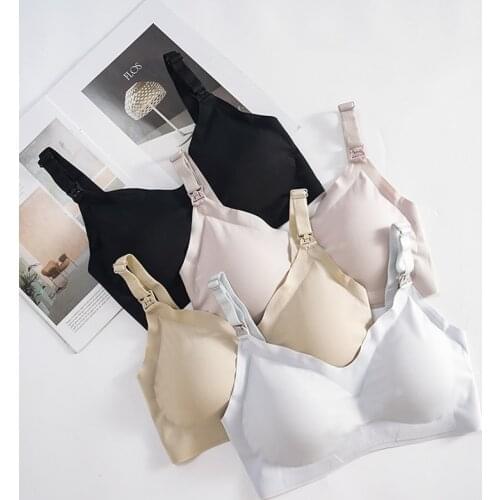 Comfortable seamless breast feeding bra wire free nursing bra maternity