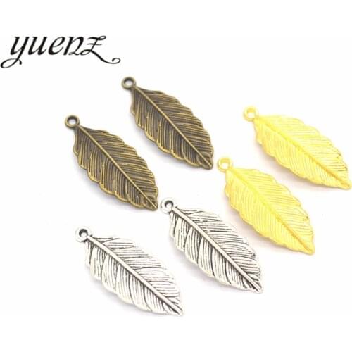 YuenZ 15pcs 3 colour Antique silver color tree leaf Charms Plated Pendants Jewelry Making DIY Handmade Craft 31*13mm Q305