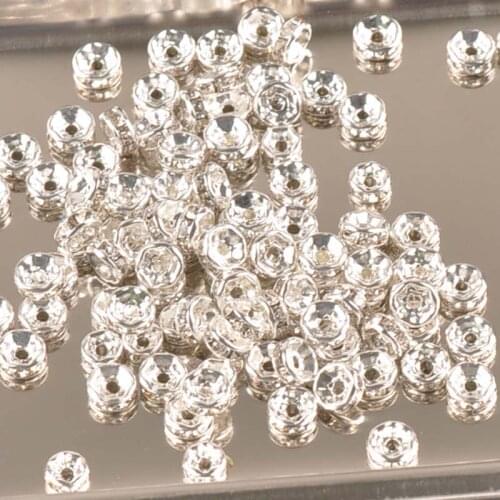 13 colors AAA white Color Crystal Rhinestone Rondelle Spacer Beads For Jewelry Handmade 100Pcs 6mm SG006MX