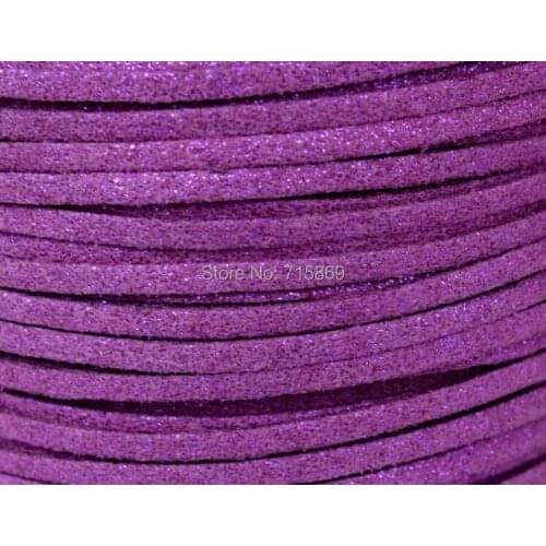 Free Ship D100 Meters 10mm x 1.5mm Metallic Purple Flat Faux Suede Leather Cord For Necklace and Bracelet