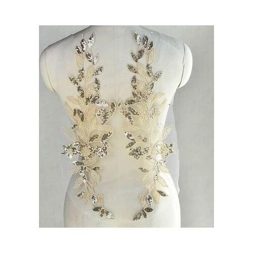 Big 50*20cm designer sequins parche patches toppe per vestiti applique sew on patches for clothing parches bordados para ropa