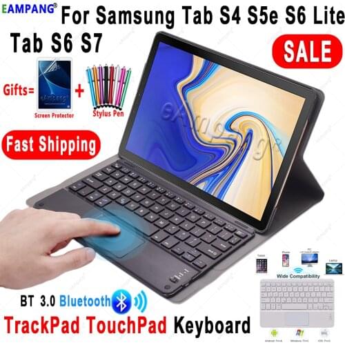 TtrackPad Keyboard Case for Samsung Galaxy Tab S4 S5e S6 Lite S7 TouchPad Keyboard Case Cover Bluetooth Keyboard T720 T860 P610