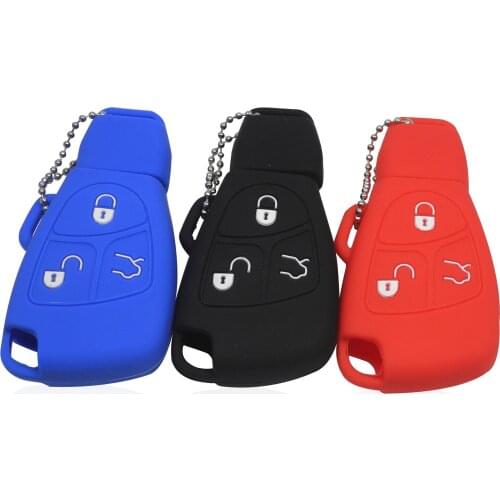 Kutery 3 Buttons Key Case Silicone Protect Shell For Mercedes Benz B C E ML S CLK CL