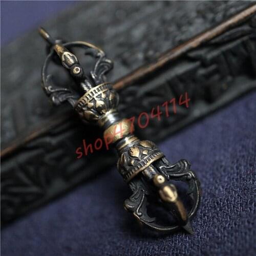 Pure Copper, Tibetan Style, Tantric Shield to Avoid Evils Puba Pestle Hanging Parts, Exquisite Handicraft Collection