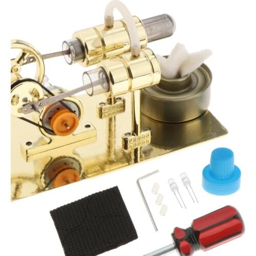Hot Air Stirling Engine Model Electric Generator Motor Physics Steam Power Toy for Kids Adults Birthday Gifts
