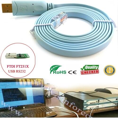6ft ftdi usb type c rs232 to rj45 adapter cable for cisco huawei h3c juniper router console cable type c 72-3383-01