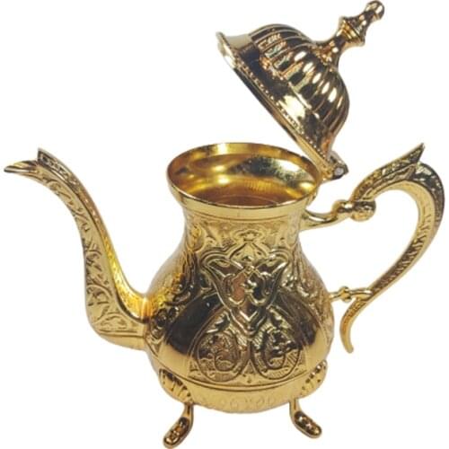 High Zinc Casting Tea Coffee Pot Gold Color Silver Turkish Teapots Arabic Tea Pot Tea Set Traditional