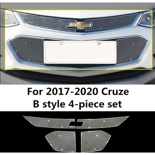 Body kit front bumper cover modified grille accessories electroplated aluminum alloy racing grill for Chevrolet Cruze 2009-2020
