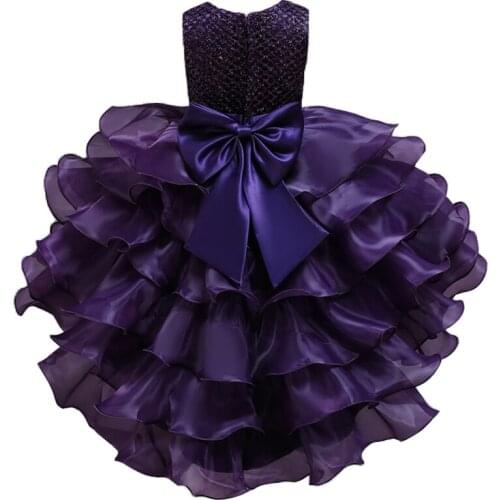 Little Girls Summer Flower Cake Trailing Girl Kids Dresses For Girls Lace Princess Dress Elegant Clothes Wedding Tutu Dress