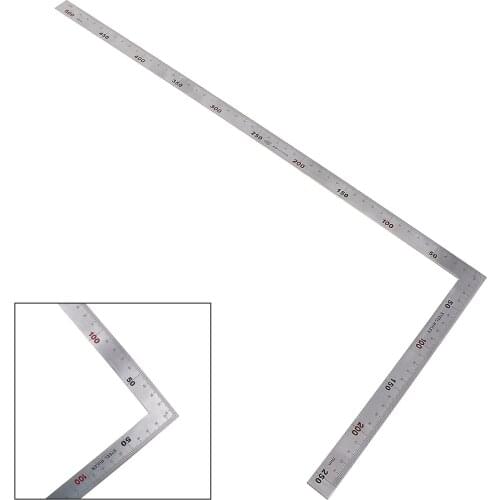 250 x 500mm Thicker 2mm Stainless Steel 90 Degree Right Angle Ruler,Measuring Tools for Woodworking / Office