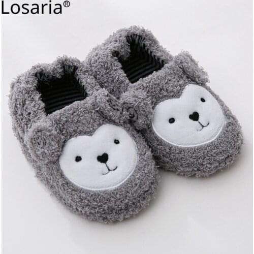 Losaria Kids Slipper Boys Girls Antiskid Soft Flip Flop Casual Home Slippers for Children Cartoon Winter Shoes Portable Warm