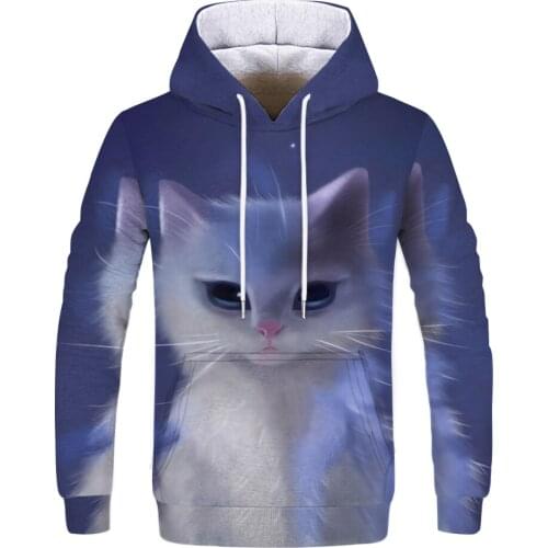Cartoon kawaii hoodies 3D Printed Cat oversize Mens womens Sweatshirt Pullover Long Sleeve Hooded Sweatshirts Tops sudaderas