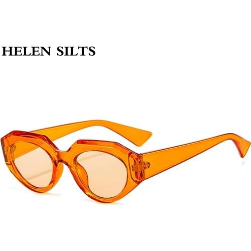 Fashion Colorful Oval Sunglasses Women Brand Designer Vintage Cat Eye Sunglasses For Women Trending Orange Shades Female Glasses