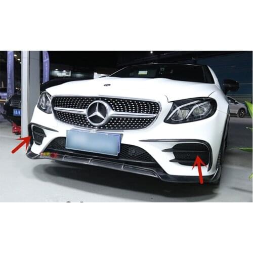 6 piece Carbon Fiber Front Bumper Candards Fog Grill Cover Trims Fins Vents Fits For For Benz W238 E200 E300 E63 AMG Coupe 17-20