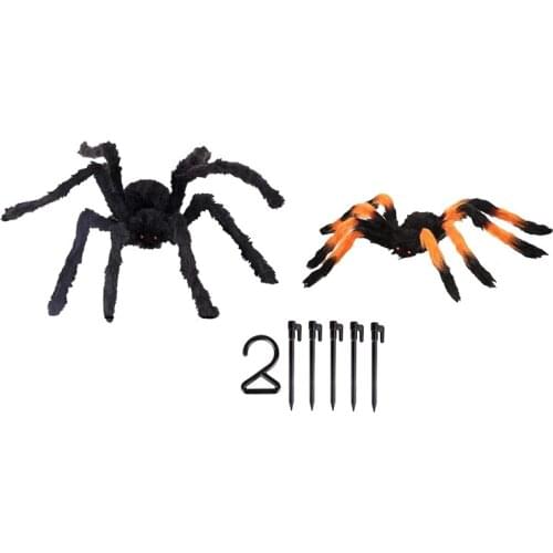 New Outdoor Halloween Decorations Spider Web And And Giant Spider Outdoor Halloween Decor Yard Party Supplies