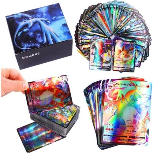 300 PCS NEW V VMAX French English Version Pokemon Card GX EX MEGA TAG TEAM