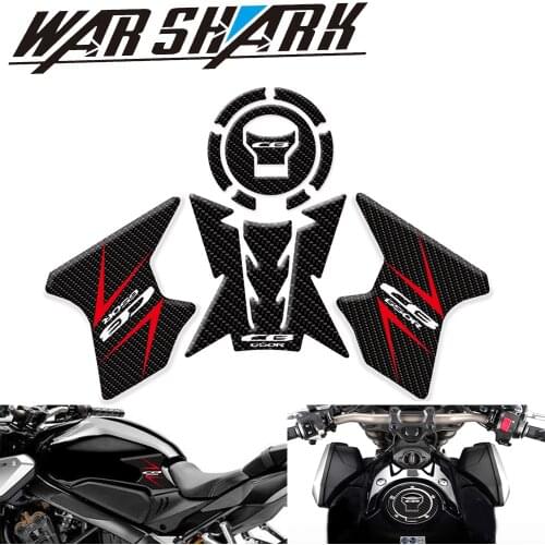 NEW Motorcycle Accessories 3D Fiber Sticker Sets Tank Decal Protector Pad Set For HONDA CB650R CB 650R 2019