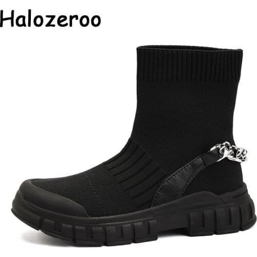 New Autumn Kids Sport Sneakers Baby Boys Brand Sock Shoes Children Chain Casual Sneakers Girls High Top Chunky Sneakers Trainers