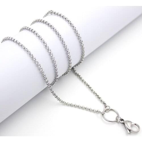 New popular silver Color Floating Locket Chains with Lobster Clasp Rolo Link chain Necklaces
