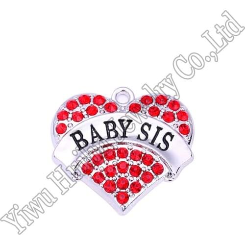 Pendant Rhinestone Military Heart BABY SIS charm
