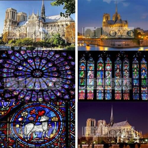 Full Round 5D DIY Diamond Painting Notre Dame de Paris Picture Of Rhinestones Diamond Embroidery Sale Diamond Mosaic Decor FG532